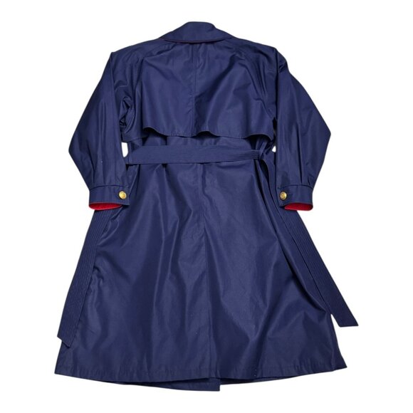 LONDON FOG TOWNE Vintage 90s Retro Blue Business Casual Trench Coat Womens 8 - Picture 3 of 7